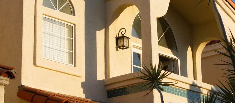 Freshly painted stucco home exterior