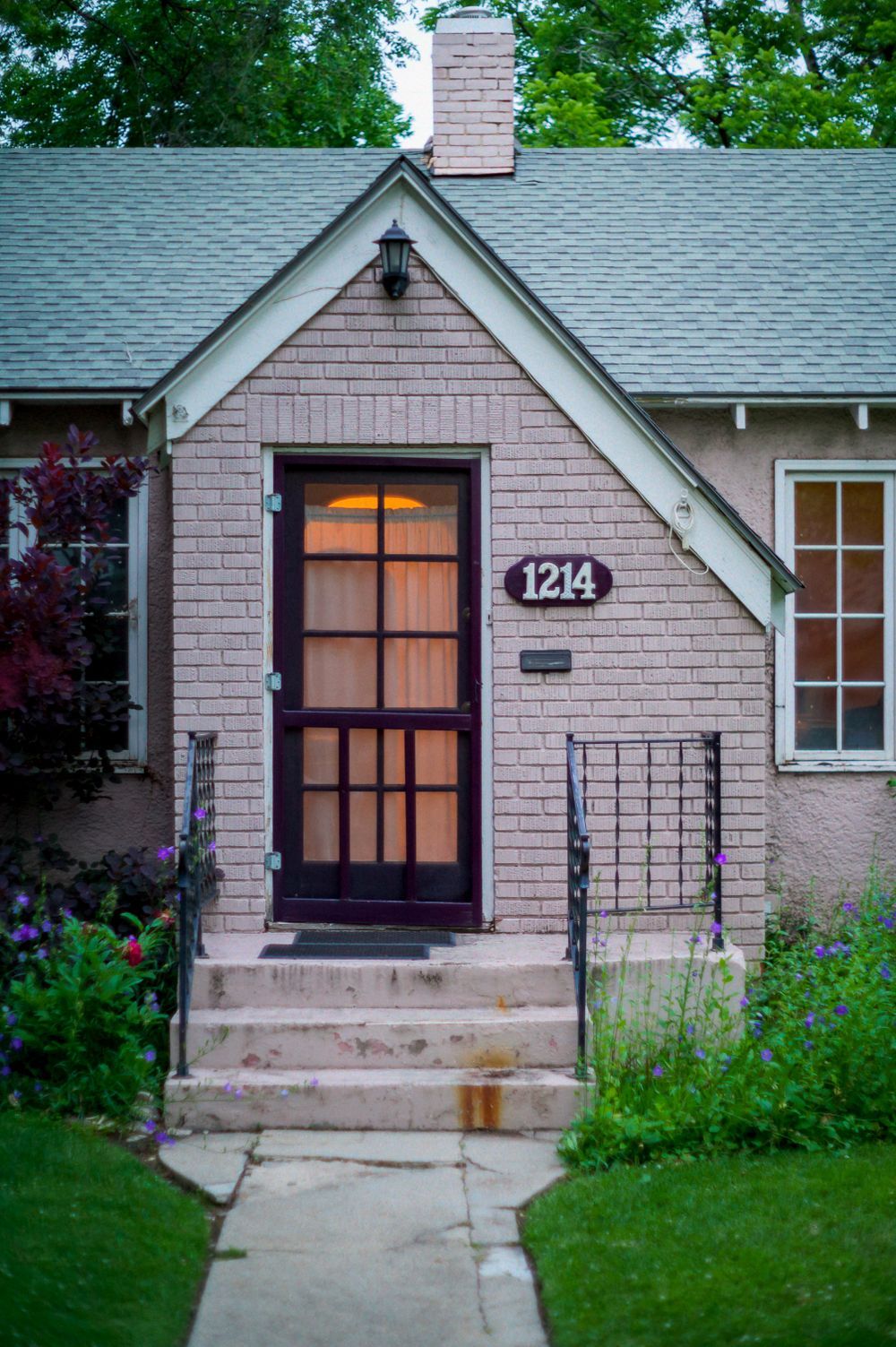 Painted front entry with a contrasting door and trim